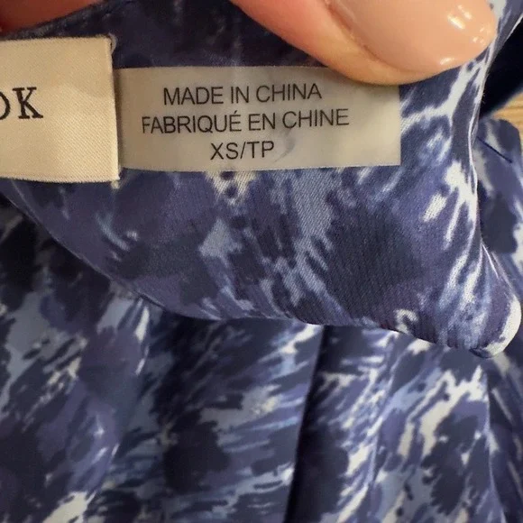 Ramy Brook Kelsie Blue Leopard Print Hi-Low Midi Dress-Tassle Belt-V Neck-Sz XS - Picture 7 of 16